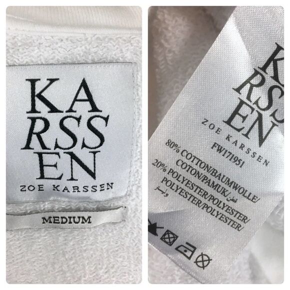 Zoe Karssen Poisoned Lovers Long Sleeve Graphic Sweater Medium White Crewneck - Picture 4 of 9